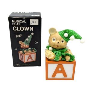 Vintage Musical Bear Clown Wind-Up - Used in Box (Albert E Price, 1983)